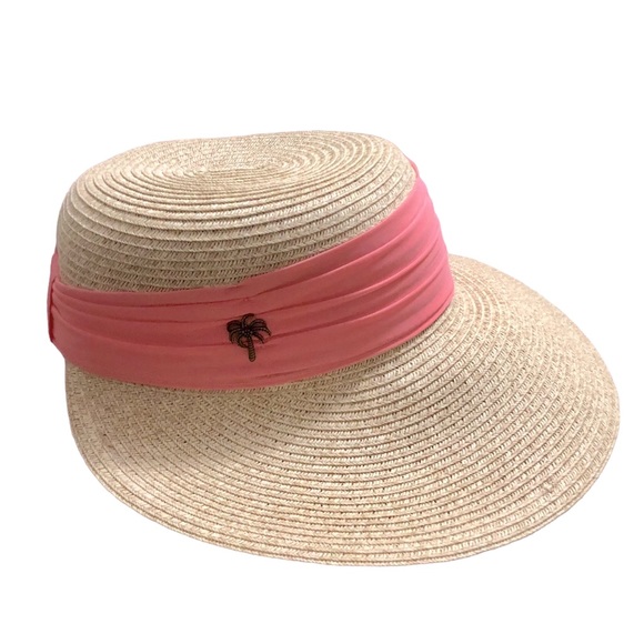 Sun ‘N’ Sand Headwear straw hat with pink sash, adjustable - Picture 1 of 8